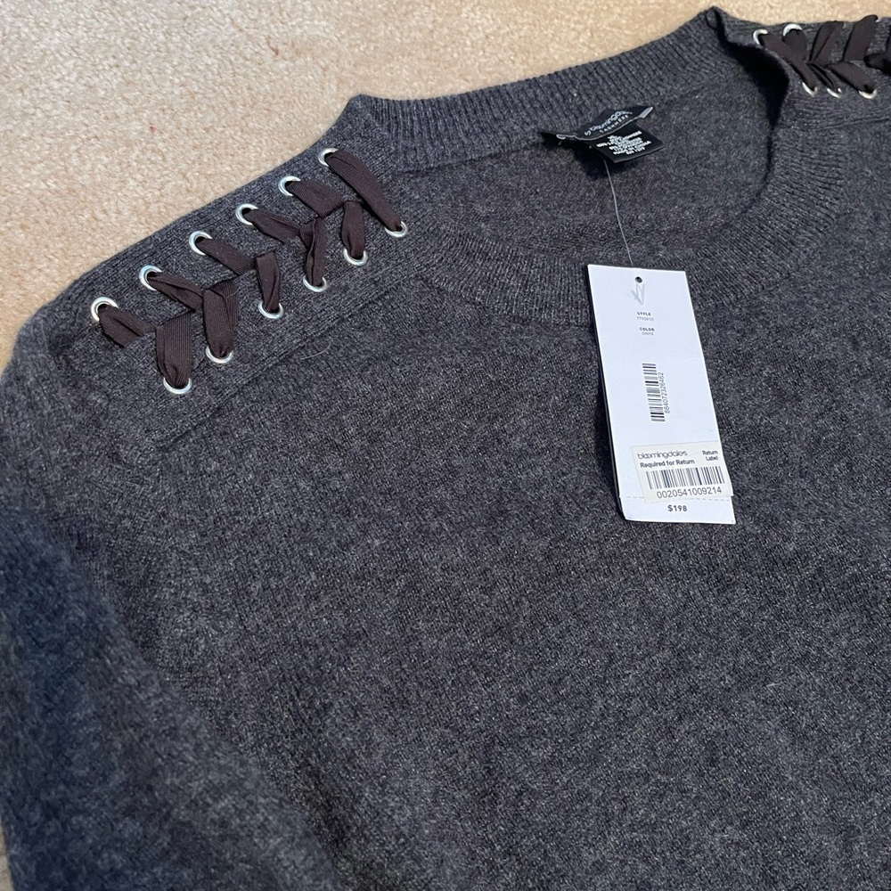 C by Bloomingdale’s Cashmere Woven Shoulder Sweater